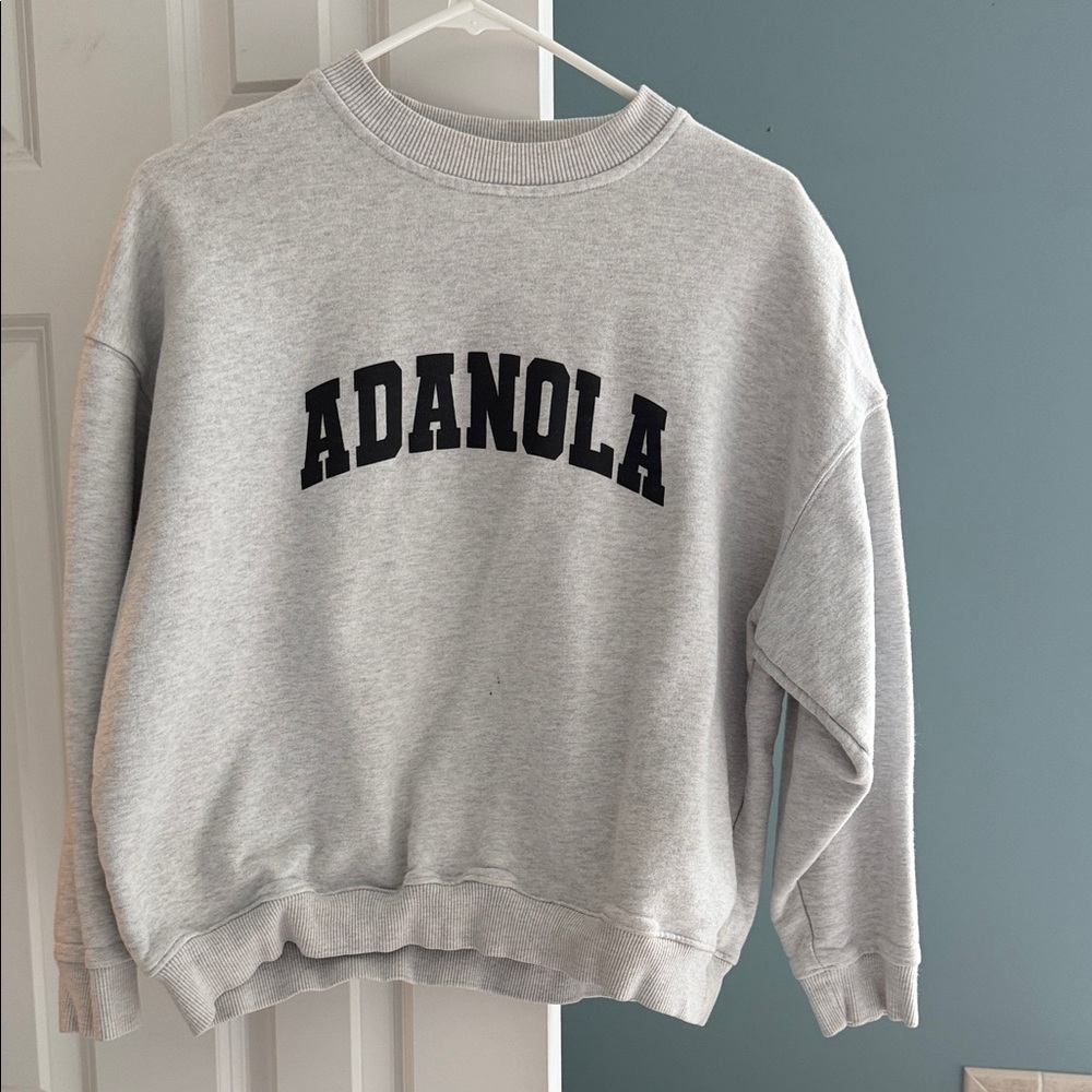 Adanola Light Gray Crew Neck Sweater